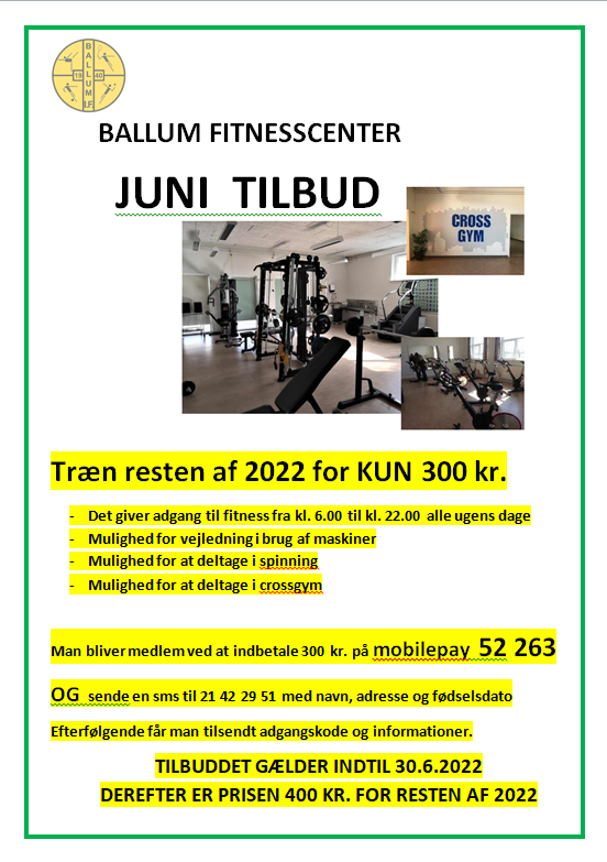 JUNI TILBUD I FITNESS